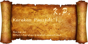 Kerekes Paszkál névjegykártya